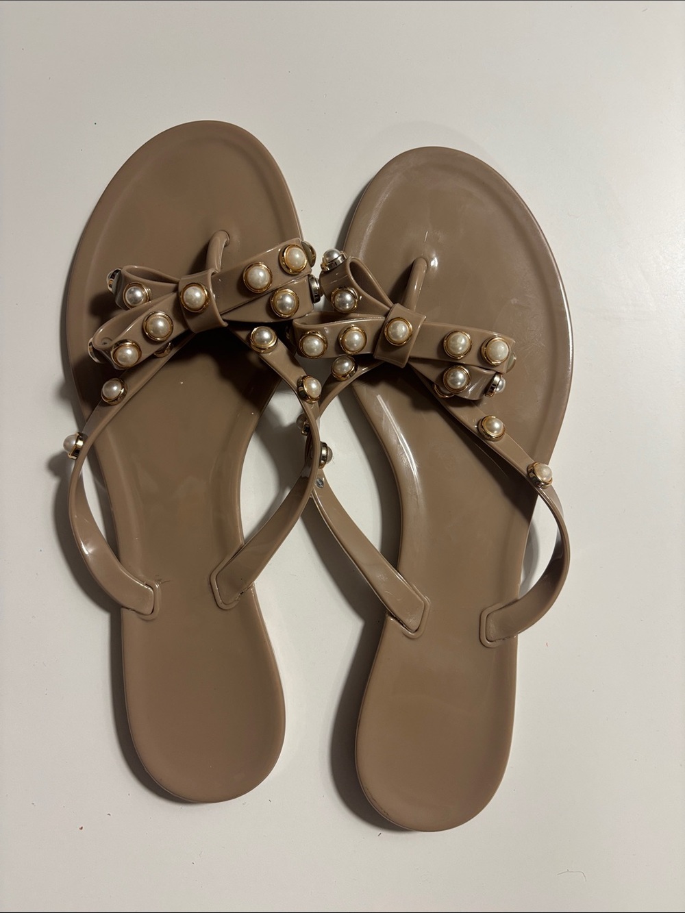 Pearl Bow Sandals